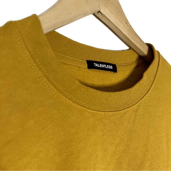 TALENTLESS DOLMAN CROP CREWNECK | Spruce Yellow | Brand New | Size: XS - Picture 3 of 5